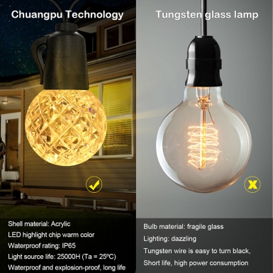 LED户外灯 - HCP028  G40水晶暖白灯串